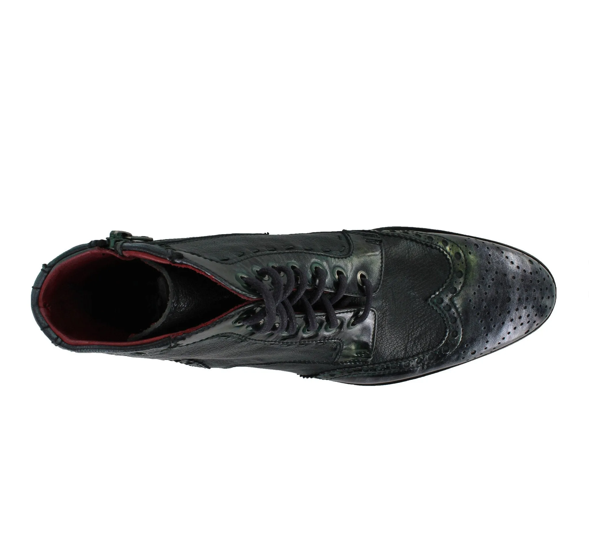 6320 - Green Blue With Metallic leather Toe Cap