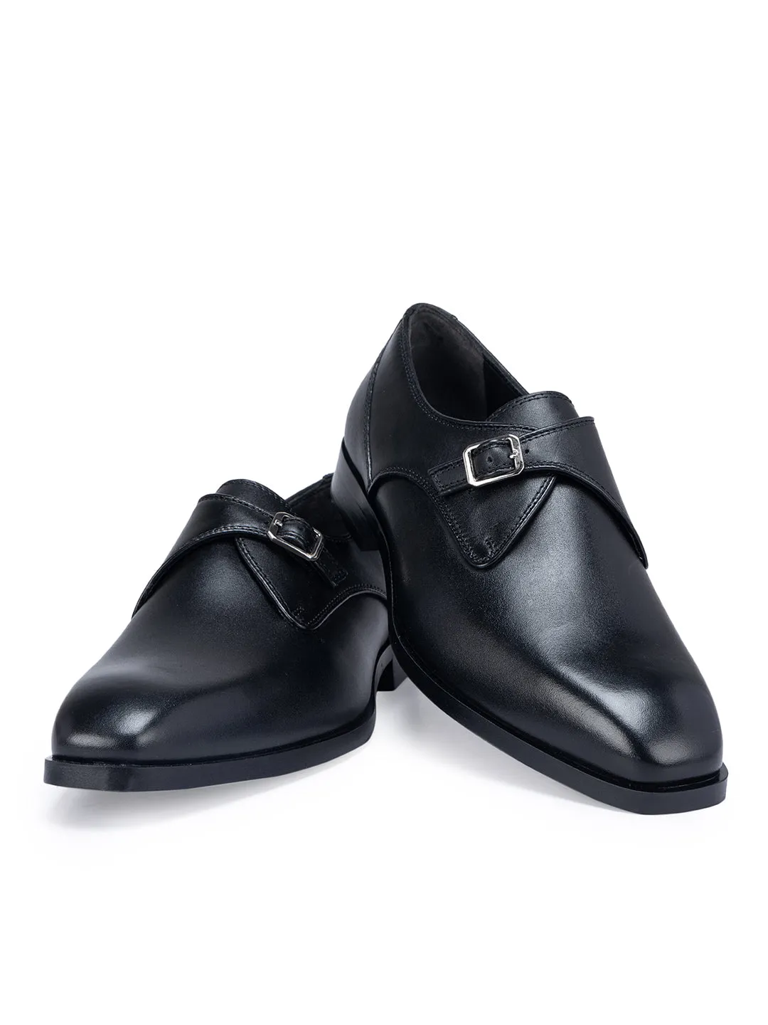 Black Leather Monk Straps