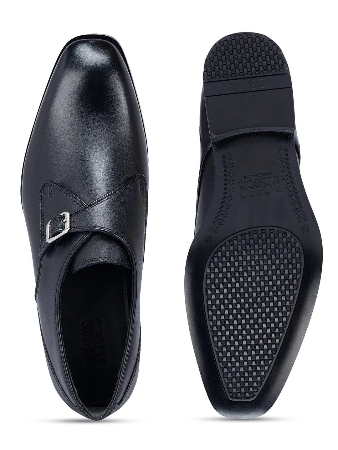 Black Leather Monk Straps