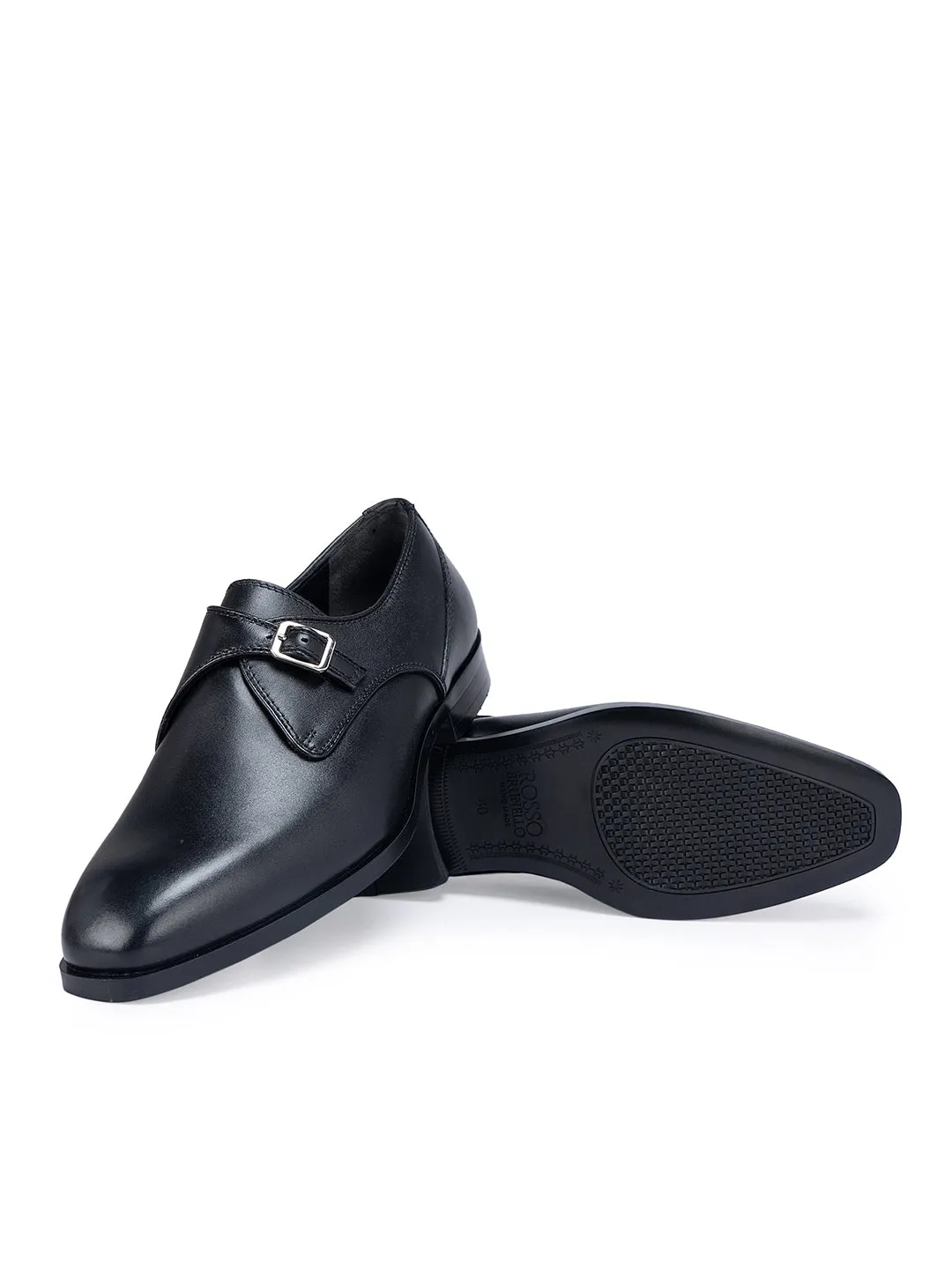 Black Leather Monk Straps