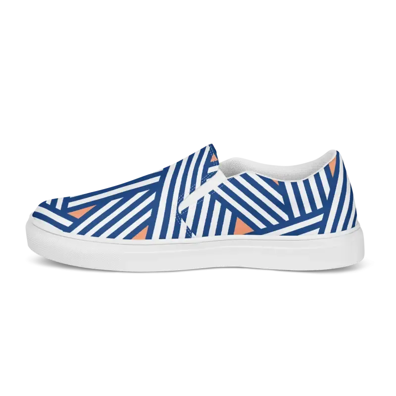 Bright Orange Abstract Pattern Canvas Shoes Mens Slip