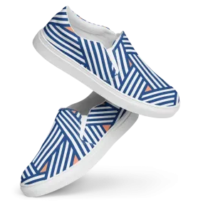 Bright Orange Abstract Pattern Canvas Shoes Mens Slip