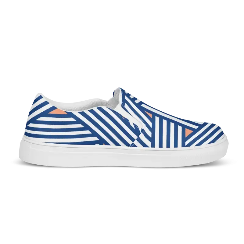 Bright Orange Abstract Pattern Canvas Shoes Mens Slip