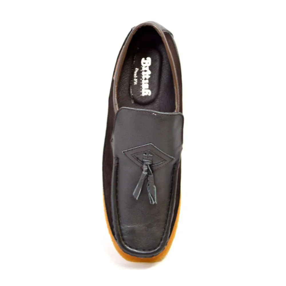British Walkers Brooklyn Men's Leather and Suede Crepe Sole Slip On
