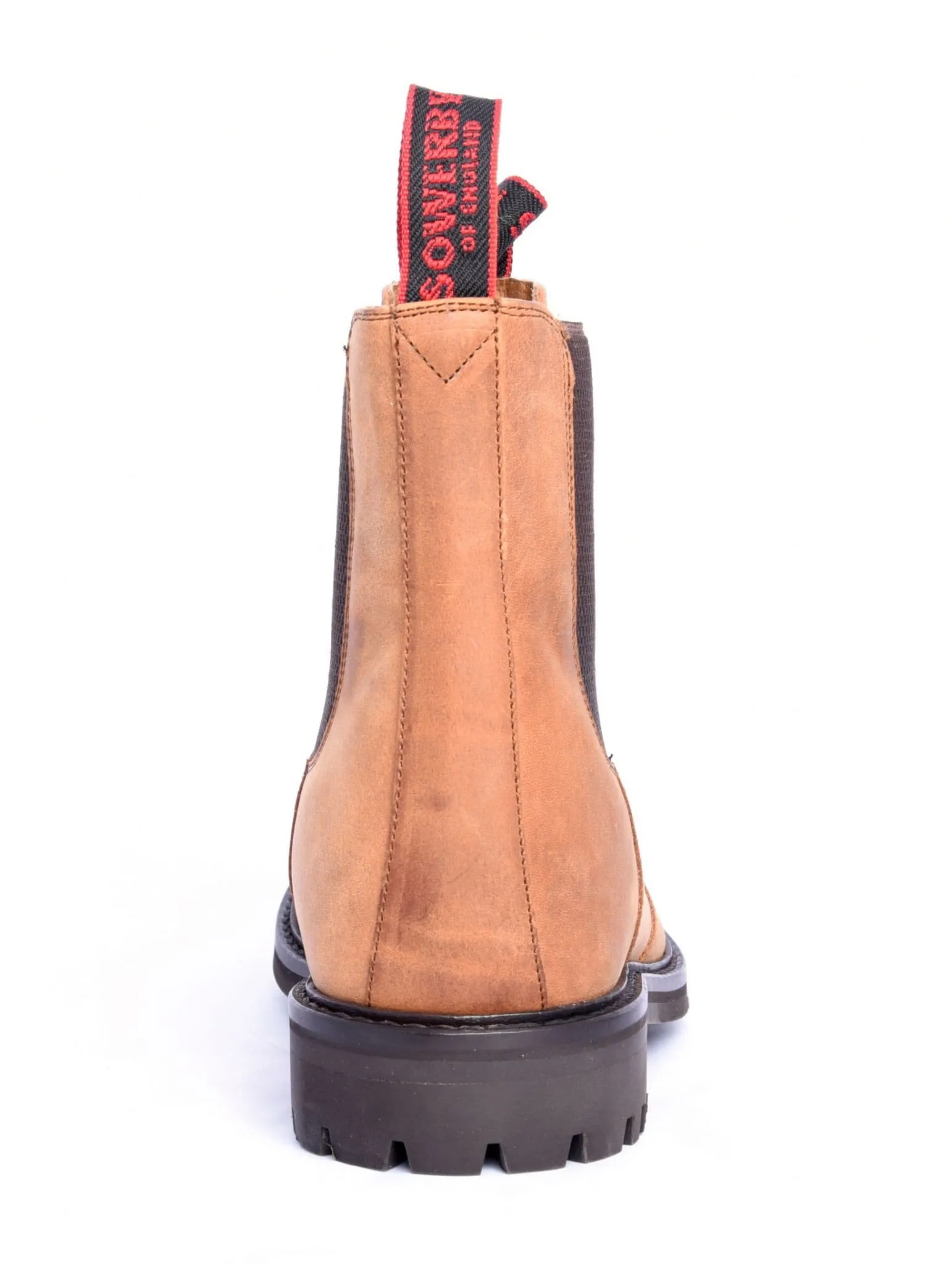 Brown Greasy Leather Stitched Cap Dealer Boots - The Sowerby Stanton