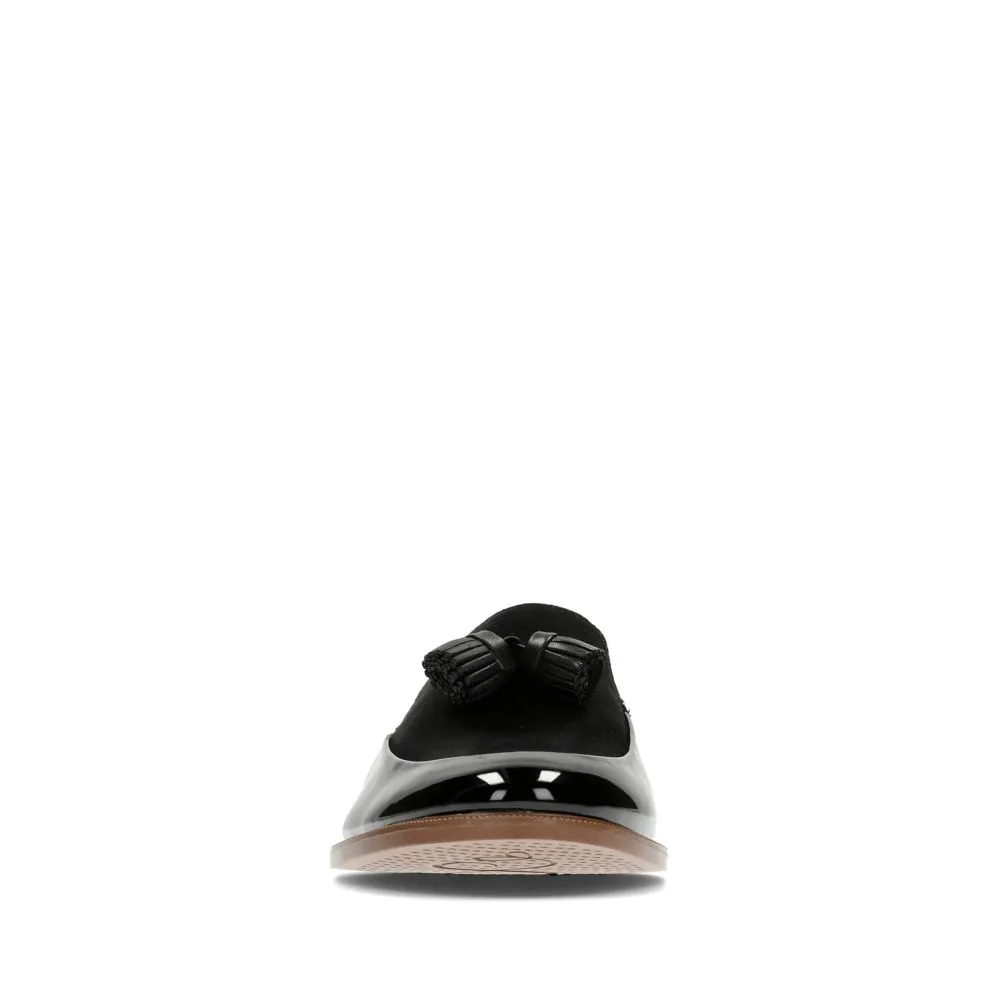 Clarks Womens WOMENS Taylor Spring Black Patent Combi Shoes