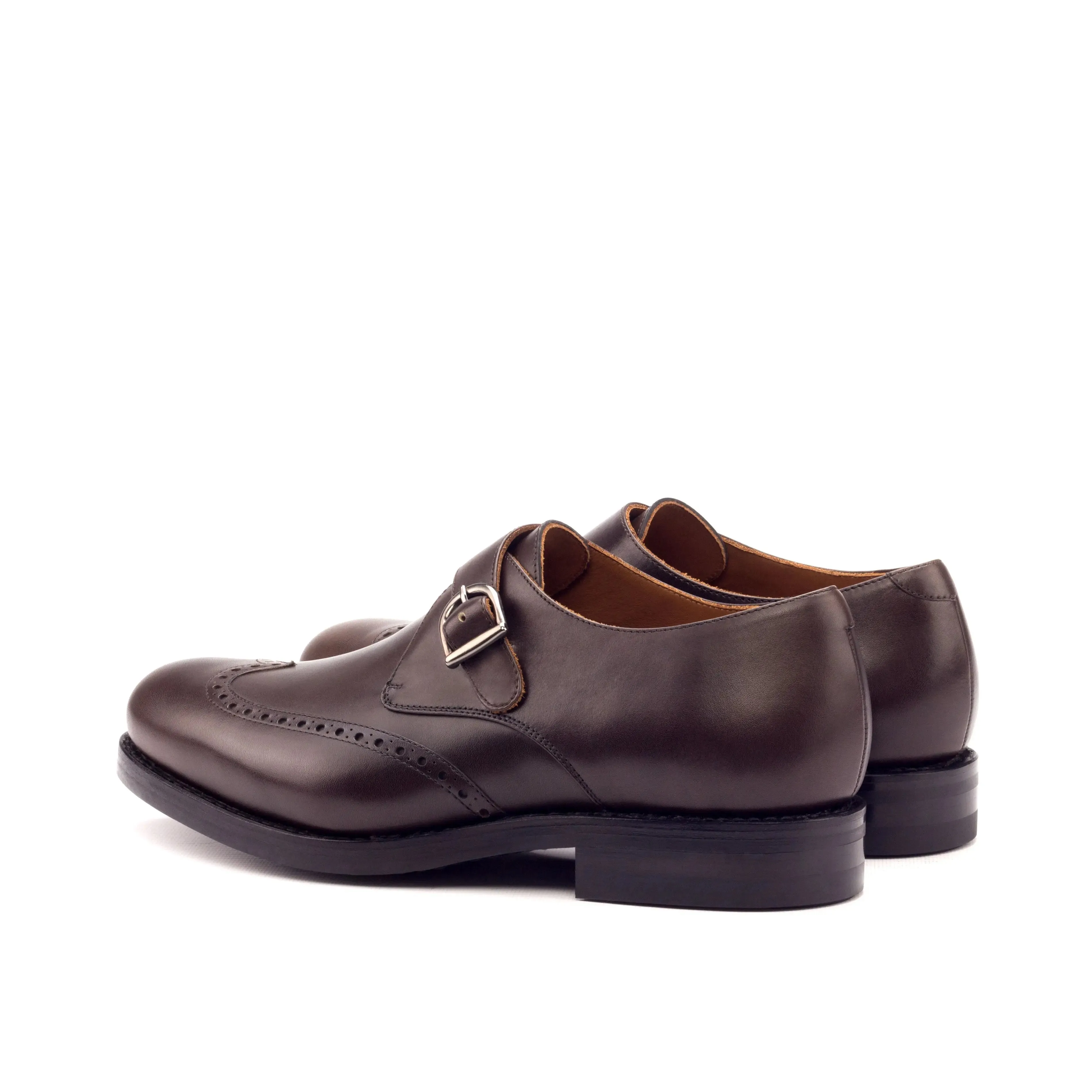 DapperFam Brenno in Dark Brown Men's Italian Leather Single Monk