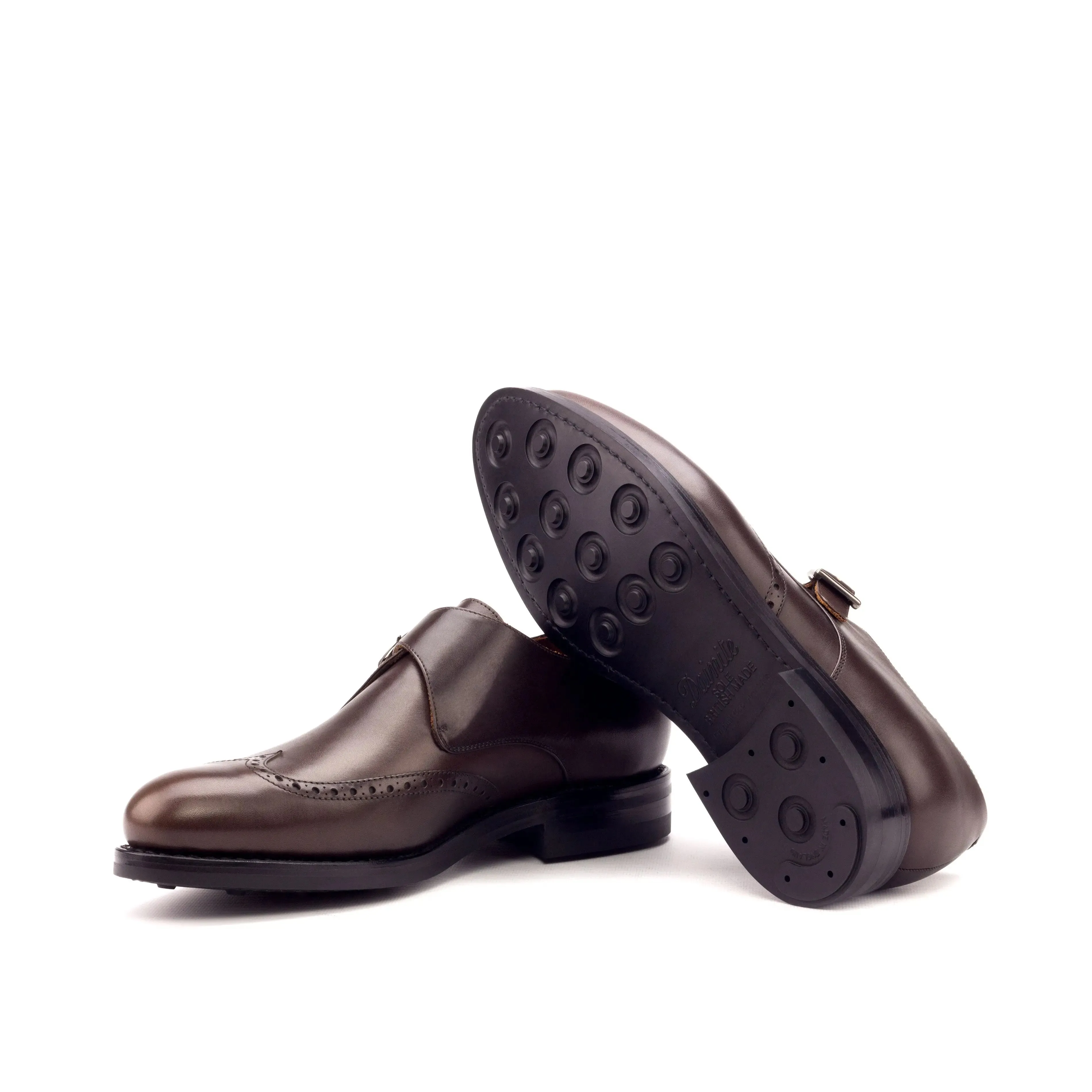 DapperFam Brenno in Dark Brown Men's Italian Leather Single Monk
