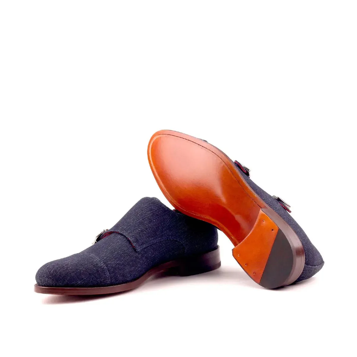 DapperFam Monaco in Jeans Men's Sartorial Double Monk