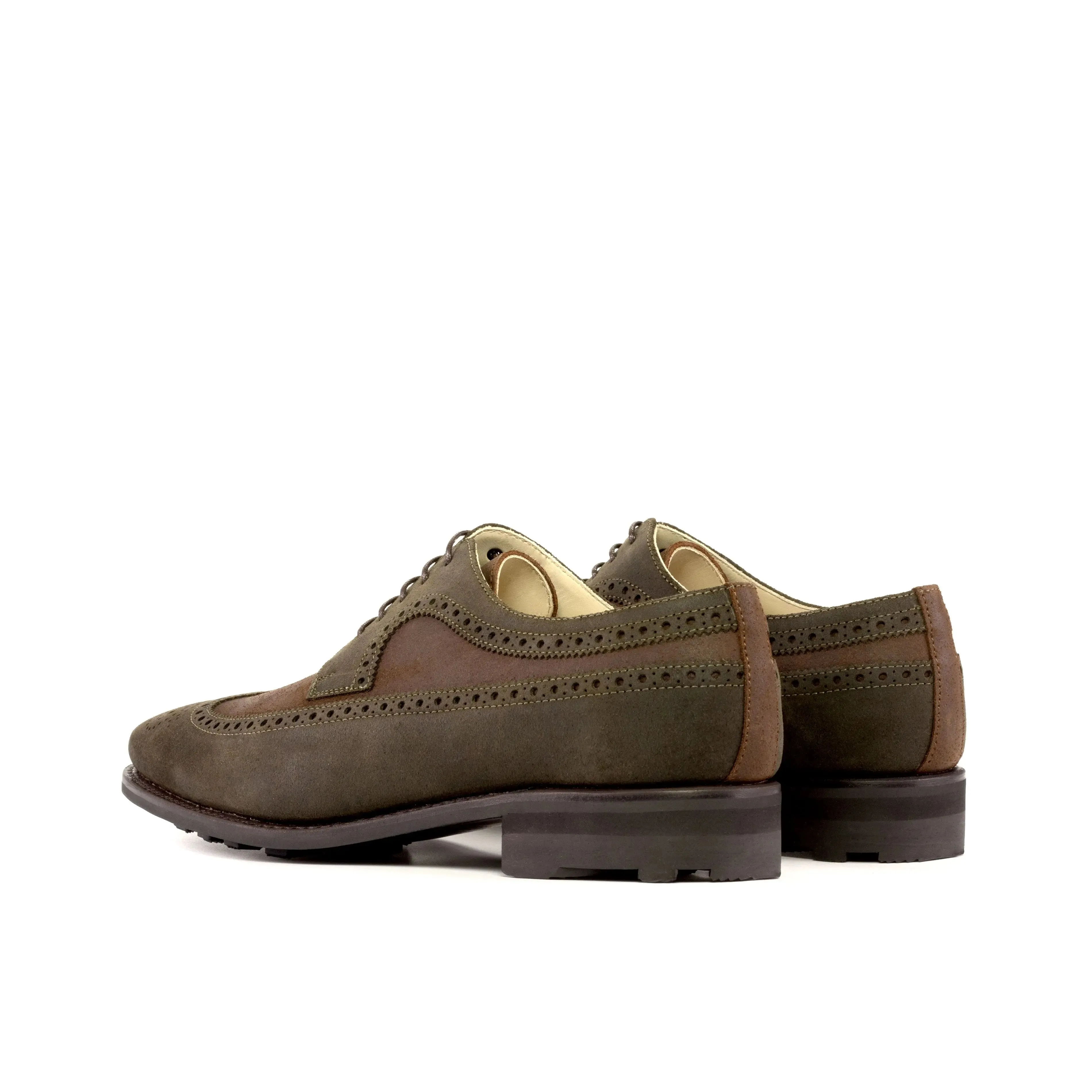 DapperFam Zephyr in Brown Men's Italain Suede Longwing Blucher