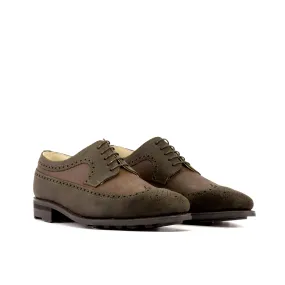 DapperFam Zephyr in Brown Men's Italain Suede Longwing Blucher
