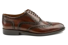 Debbano Chi Classic Wingtip Shoes, Men's Tan Oxford Shoes, Crust Leather Oxford Shoes, Winged Tip Dress Shoes, Oxford Brogues for Men