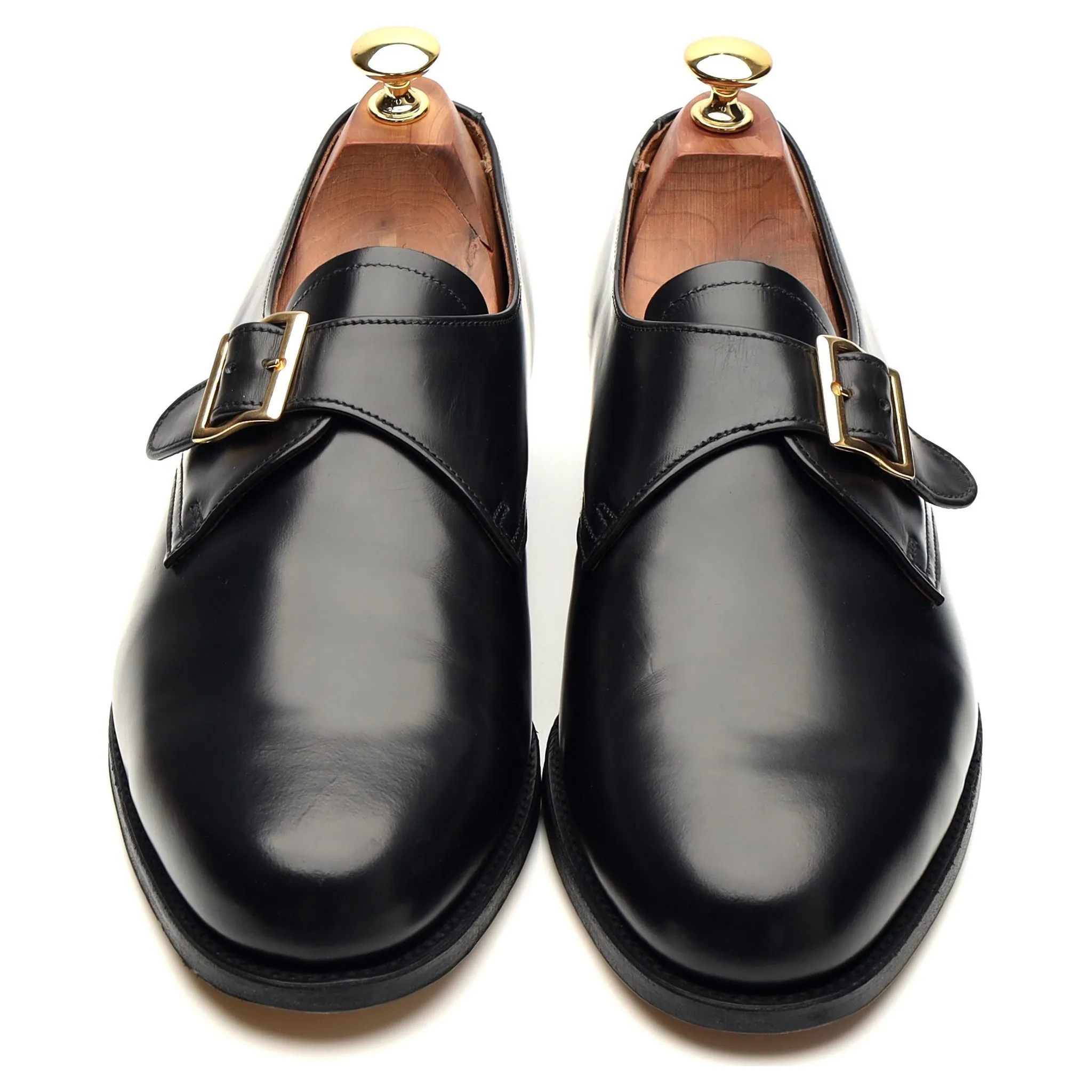 'Eden' Black Leather Single Monk Strap UK 9 FX
