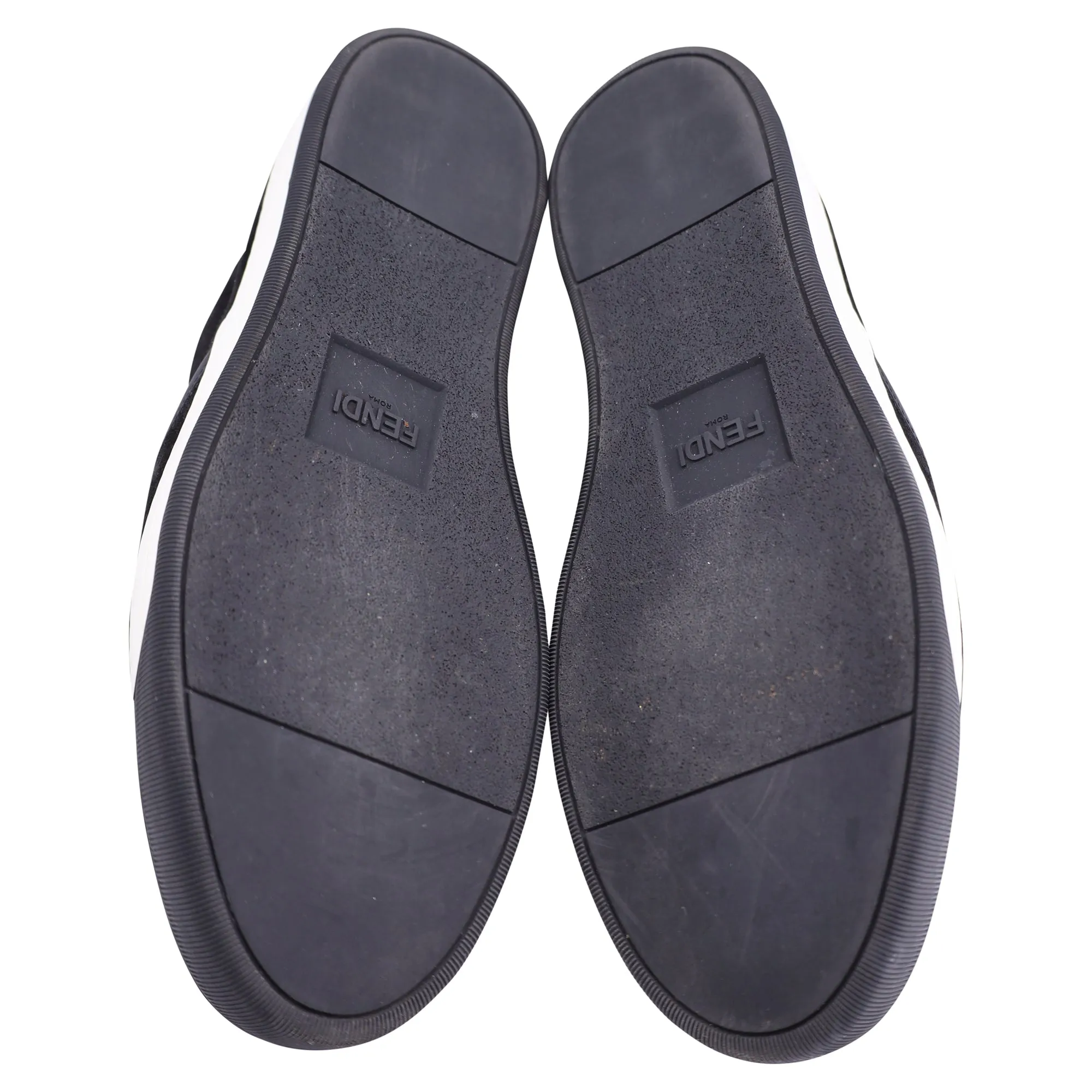 Fendi Monster Slip-Ons in Black Suede