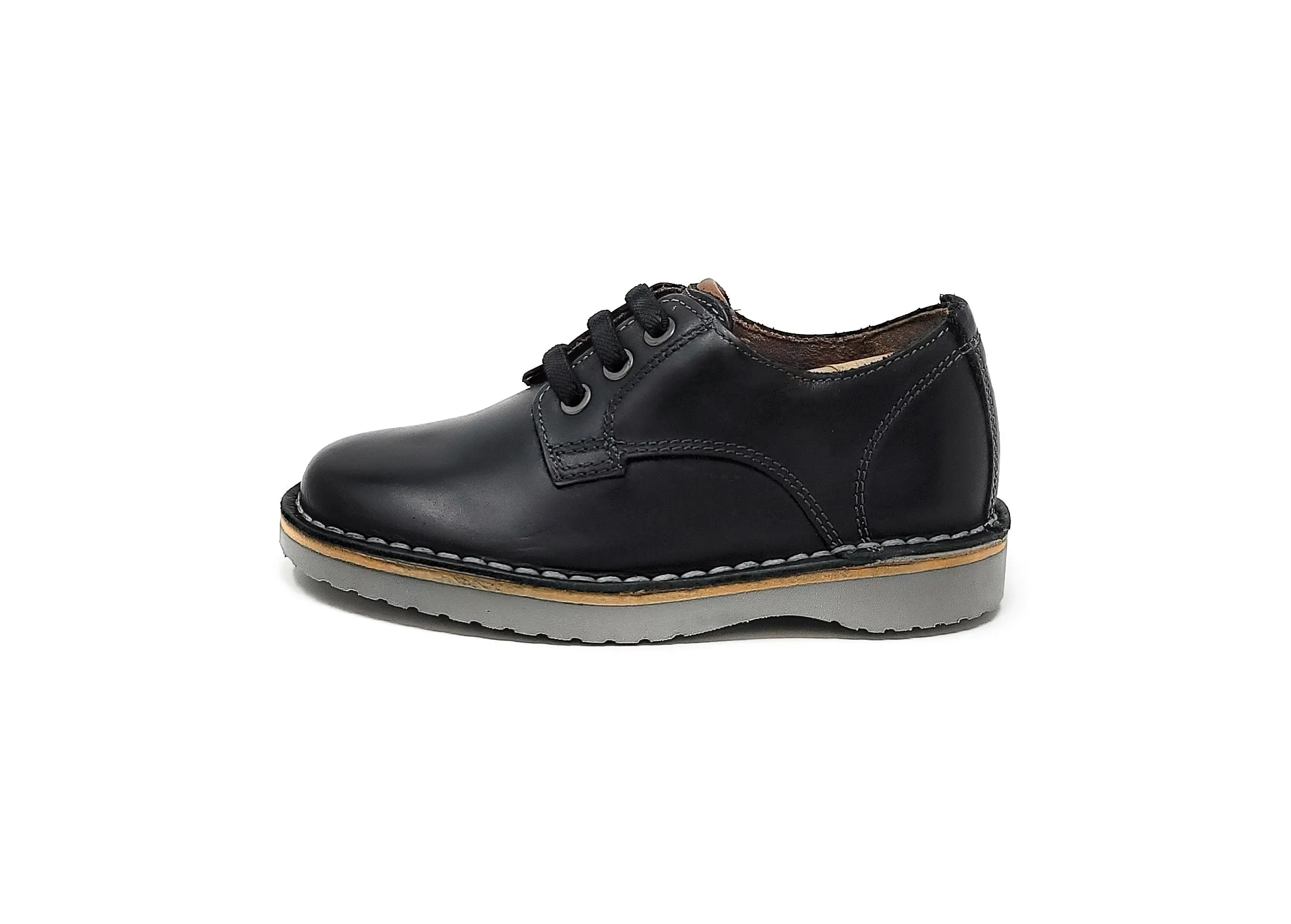 Florsheim Little Kids Navigator Dress Casual Plain Toe Oxford Black Charcoal Shoes