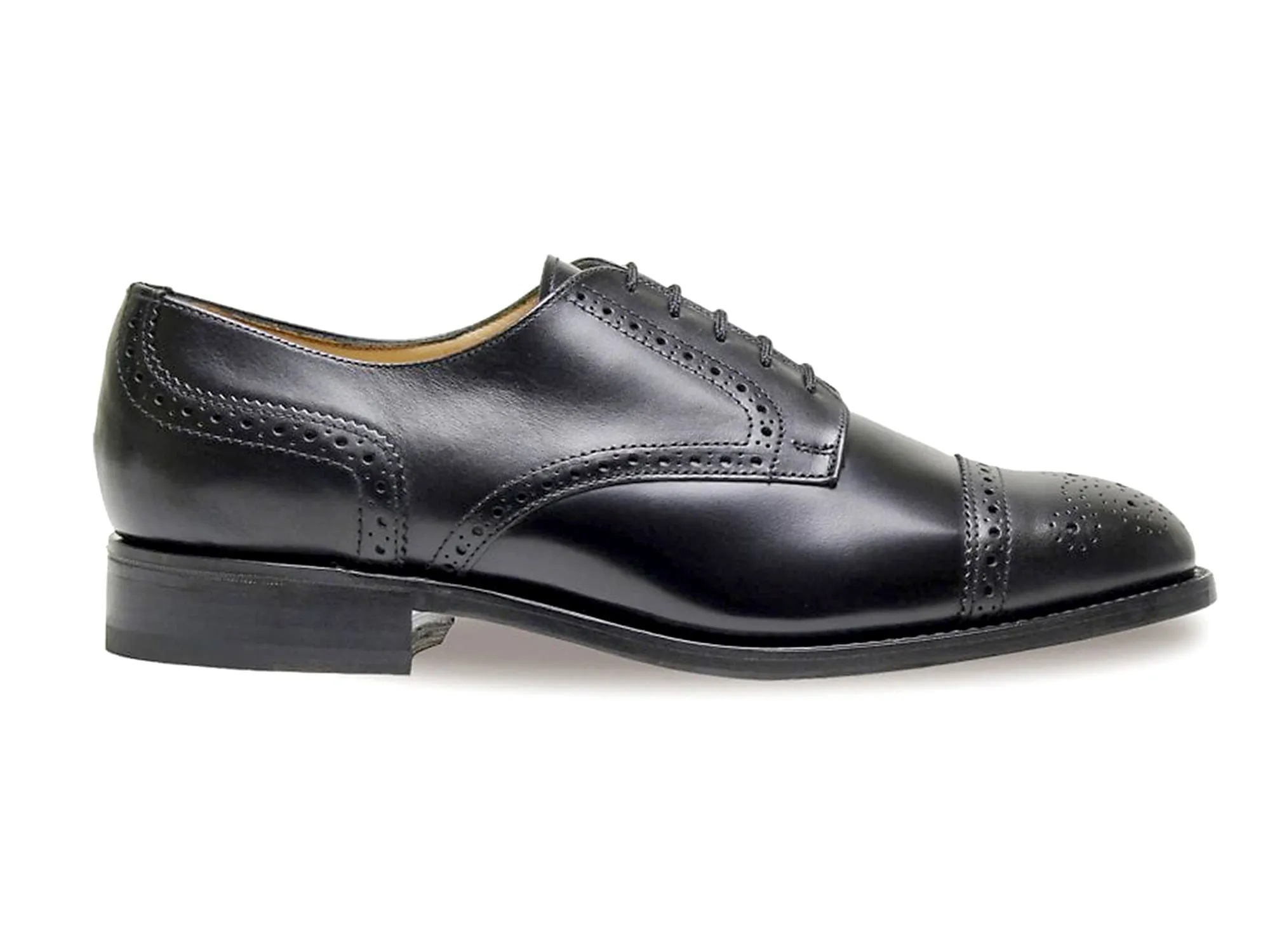 GUILDFORD Men's Extra Wide H Fit Black Brogue Oxford Shoe by Sanders