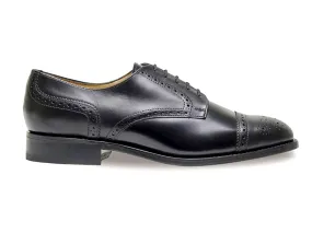 GUILDFORD Men's Extra Wide H Fit Black Brogue Oxford Shoe by Sanders