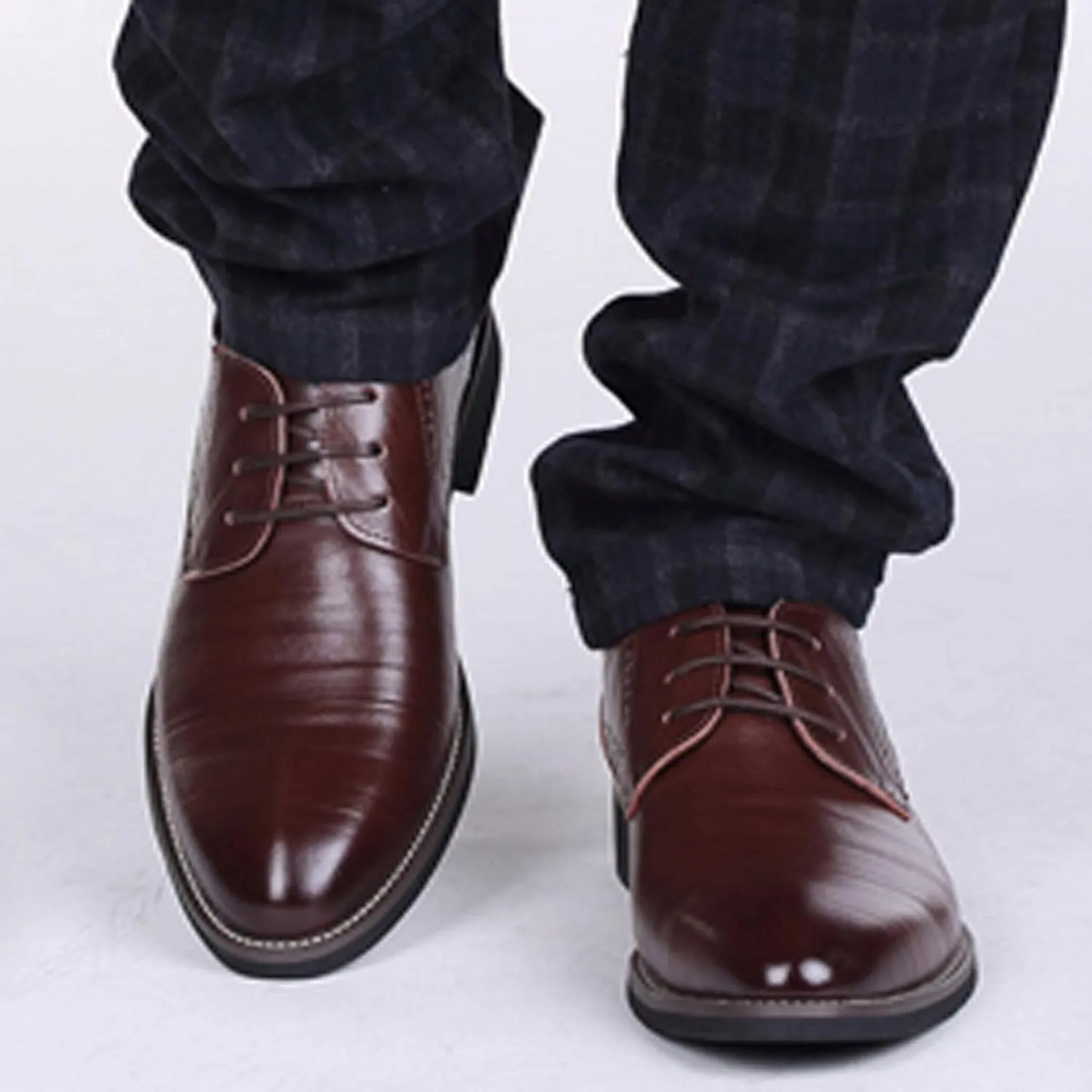 Hbeylia Formal Business Shoes for Men Fashion Leather Classic Lace up Dress Oxfords Shoes Closed Pointed Toe Oxford Dress Shoes Tuxedo Oxford Wingtip Modern Shoes For Men Business Office Work Wedding