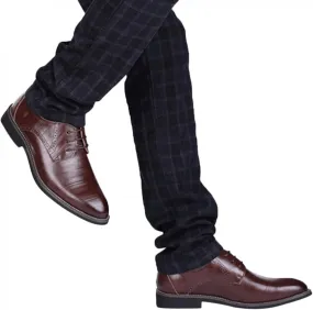 Hbeylia Formal Business Shoes for Men Fashion Leather Classic Lace up Dress Oxfords Shoes Closed Pointed Toe Oxford Dress Shoes Tuxedo Oxford Wingtip Modern Shoes For Men Business Office Work Wedding