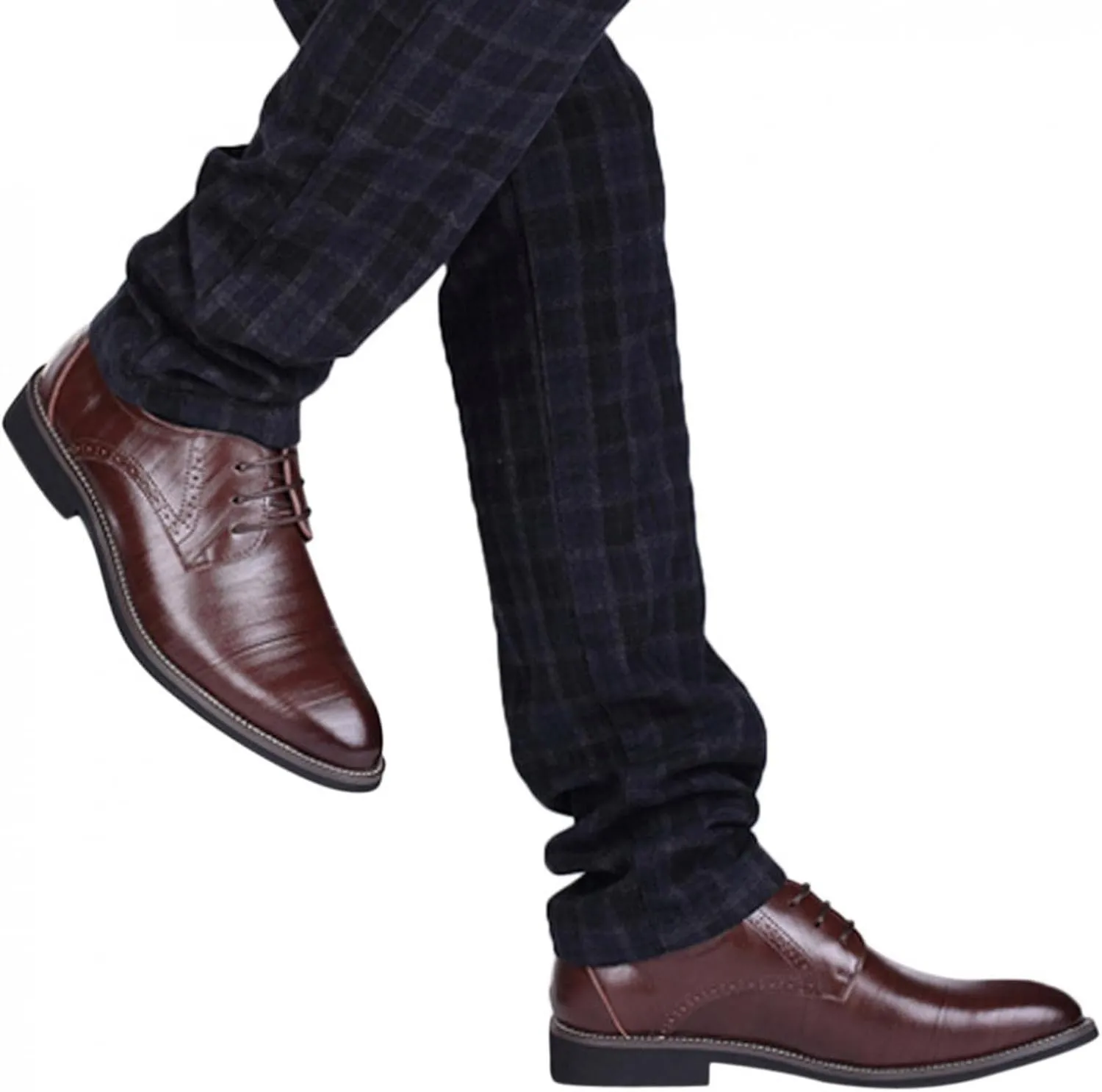 Hbeylia Formal Business Shoes for Men Fashion Leather Classic Lace up Dress Oxfords Shoes Closed Pointed Toe Oxford Dress Shoes Tuxedo Oxford Wingtip Modern Shoes For Men Business Office Work Wedding