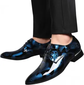 Hbeylia Men's Leather Classic Dress Oxfords Shoes Lace Up Formal Business Fashion Closed Pointed Toe Oxford Dress Shoes Tuxedo Oxford Wingtip Modern Shoes For Men Business Office Work Wedding