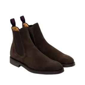LIAM Mens Pinner Dark Brown Suede Chelsea Boot by SANDERS
