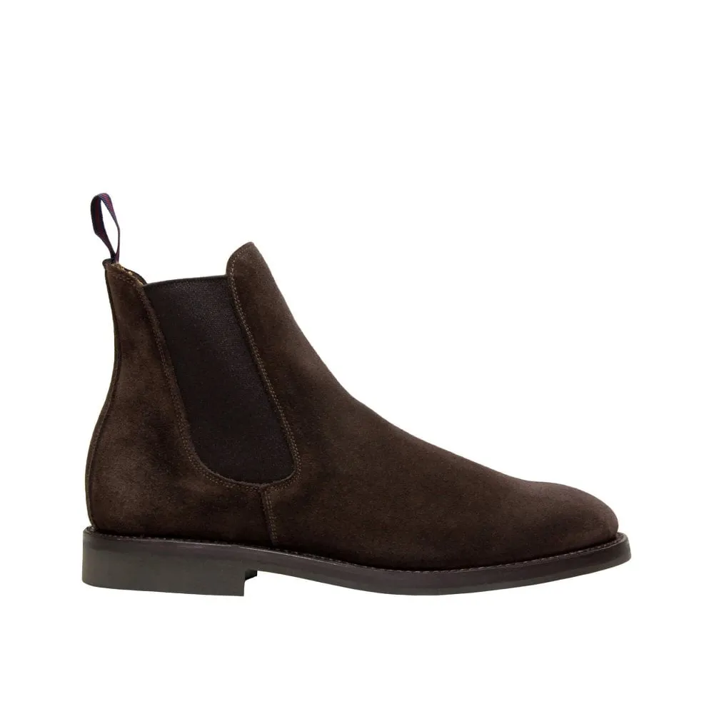 LIAM Mens Pinner Dark Brown Suede Chelsea Boot by SANDERS