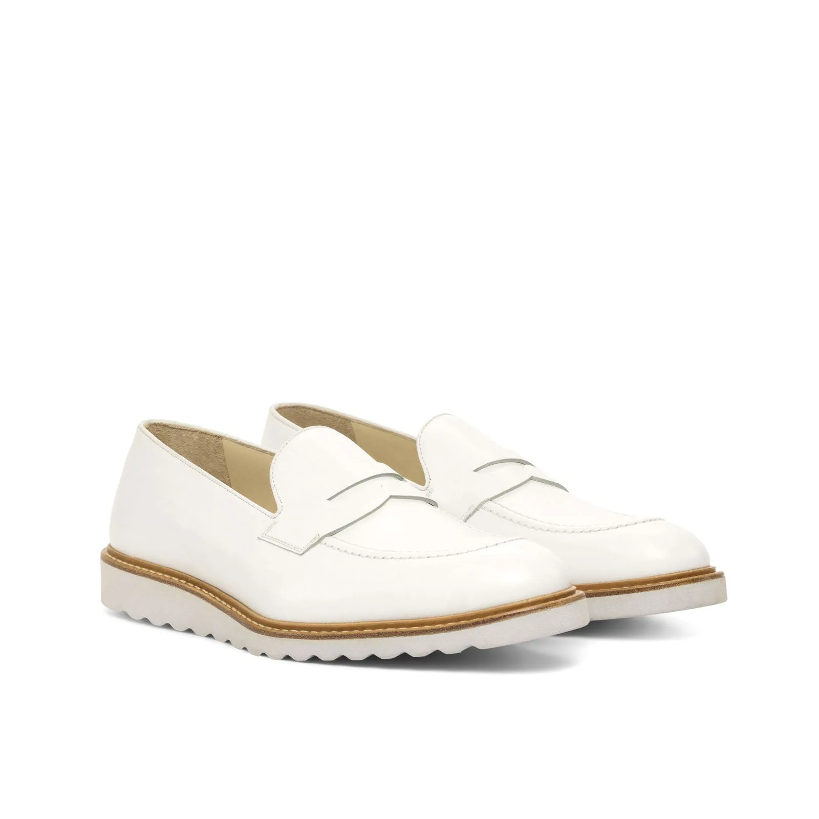 Loafer-Box Calf, White-Wholesale
