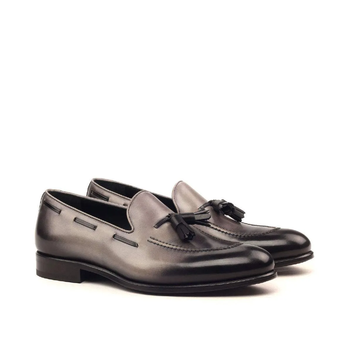 Loafer-Painted Calf, Black, Grey-Wholesale