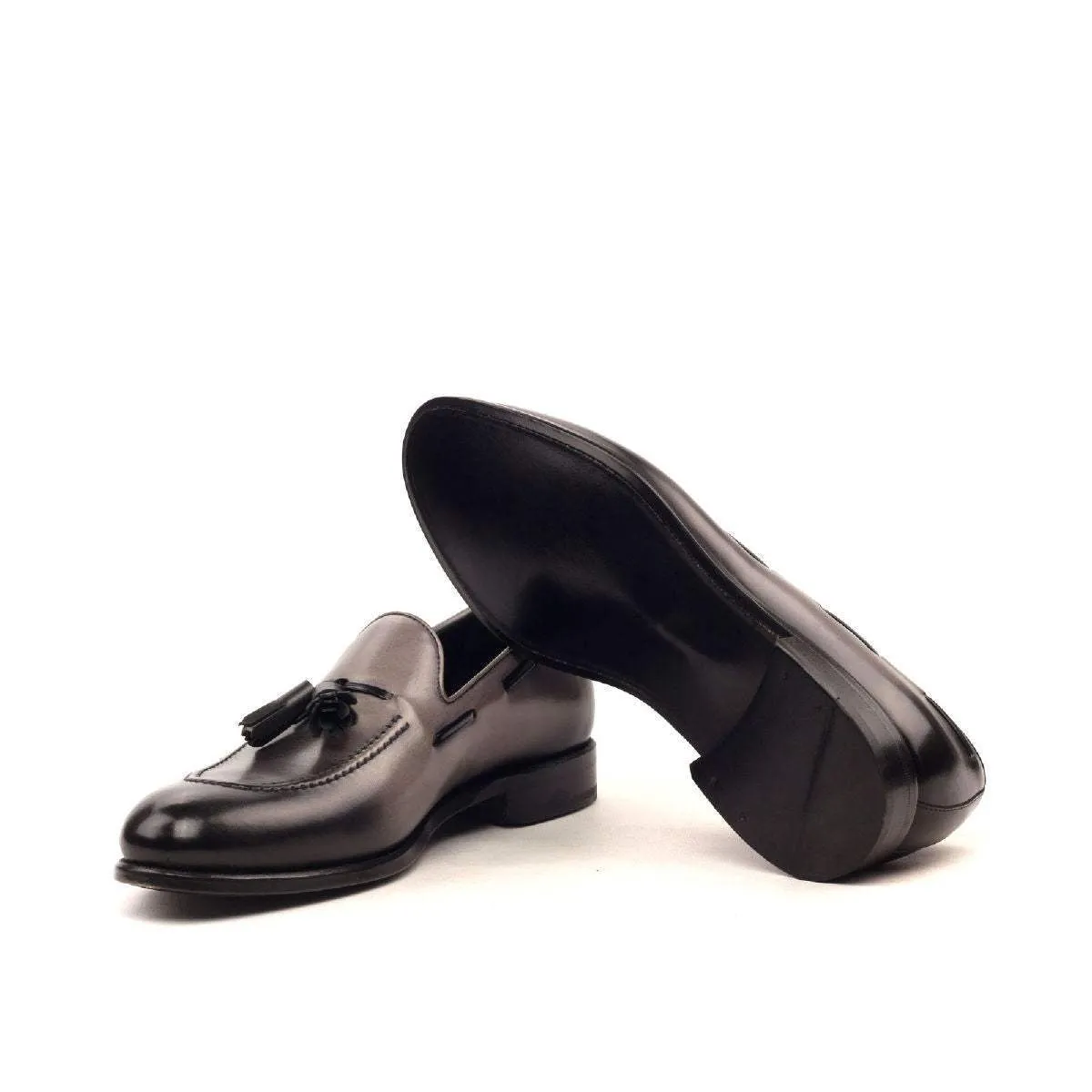 Loafer-Painted Calf, Black, Grey-Wholesale