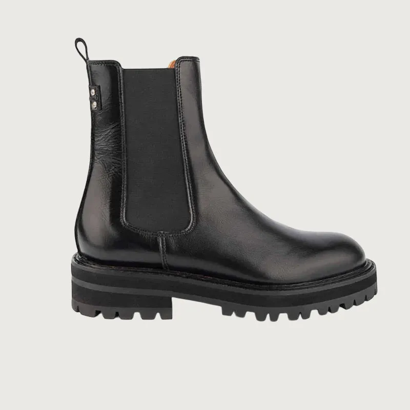 Maison Toufet Joely Black Leather Chelsea Boots