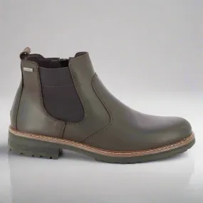 Mens Boots Brown Waxy Half Boot Pull On Chelsea Dealer Water Repellent M326B