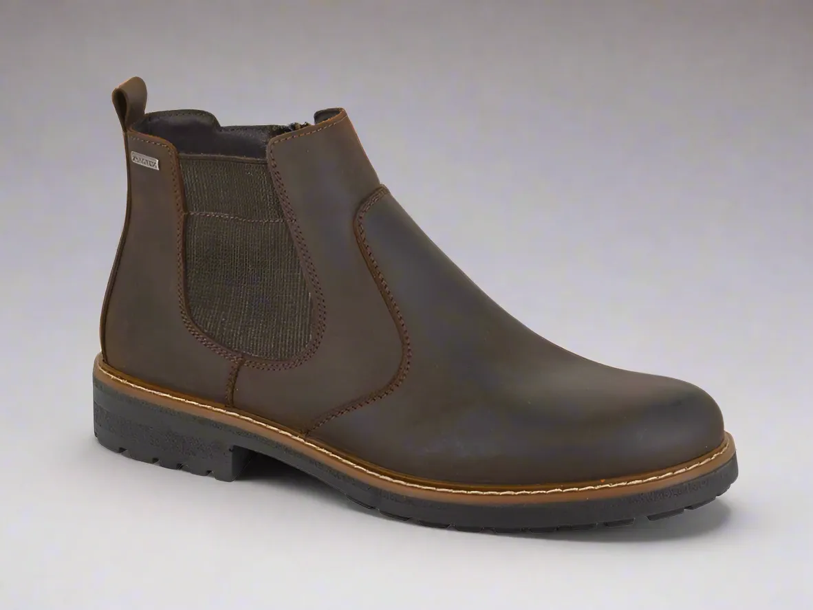 Mens Boots Brown Waxy Half Boot Pull On Chelsea Dealer Water Repellent M326B