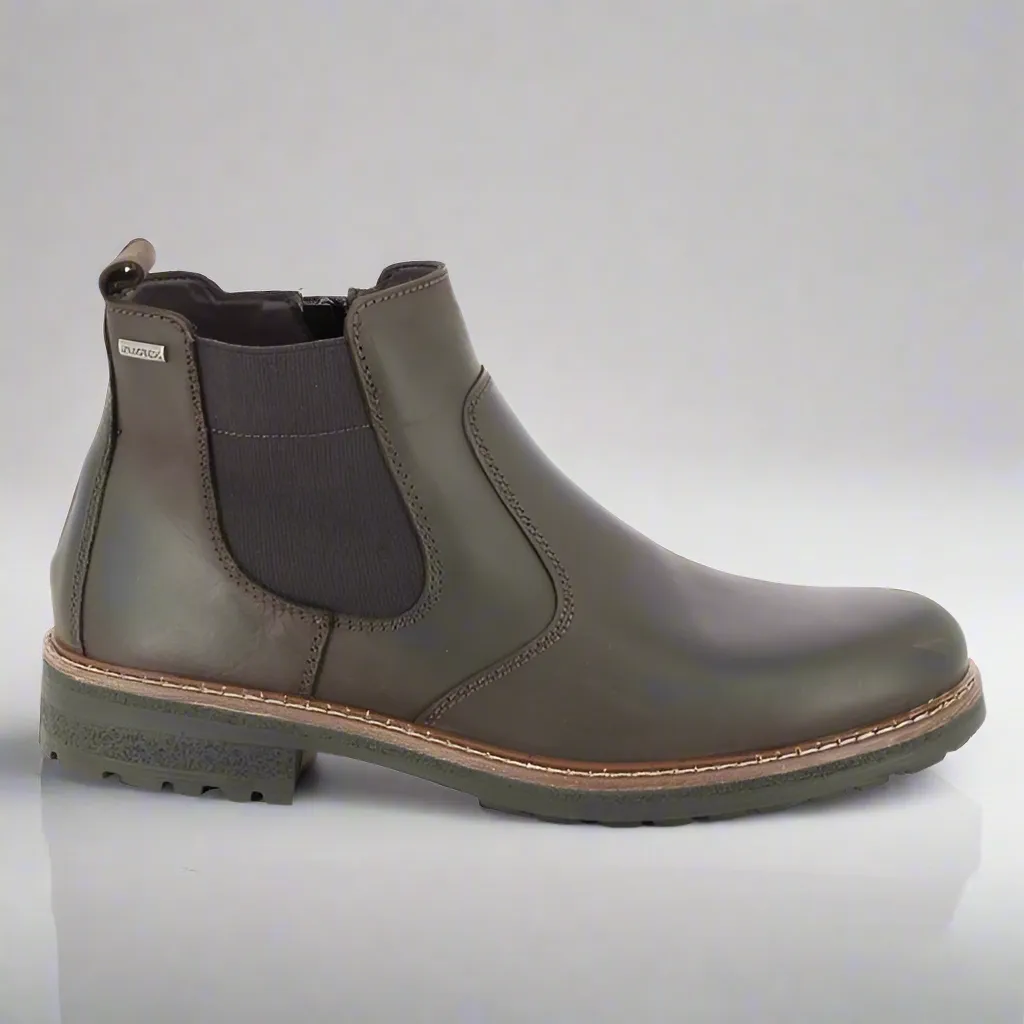 Mens Boots Brown Waxy Half Boot Pull On Chelsea Dealer Water Repellent M326B