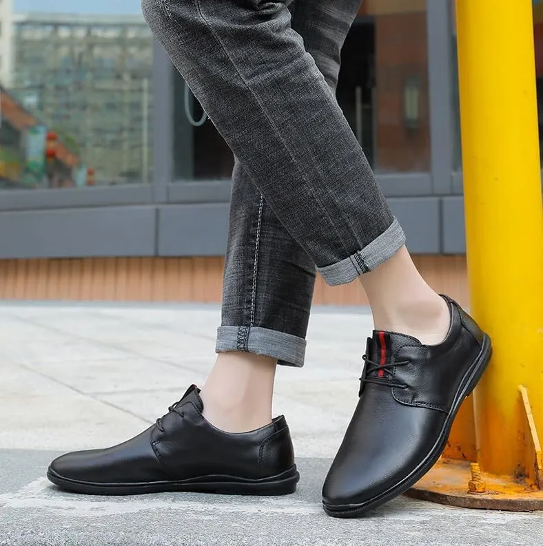 Men's Genuine Leather Oxford  Formal Business Lace-Up Wingtip Dress Shoes for Wedding & Office