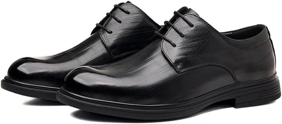 Mens Leather Dress Shoes Business Casual Oxford Shoes for Men Genuine Leather Office Shoes British Style Formal Work Shoes Mens Fashion Spring Footwear(9)