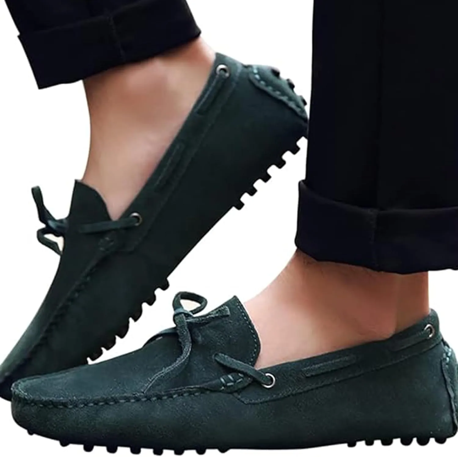 Men's Lightweight Loafers Classic Suede Leather Casual Slip-On Driving Party Shoes