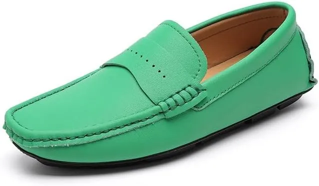 Men's Loafers Shoes Solid Color Leather Penny Driving Loafers Flat Heel Anti-Slip Comfortable Walking Classic Slip On