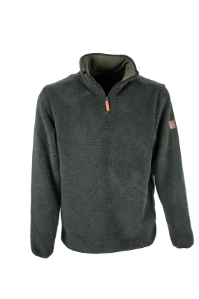MF107 - Men's Fleck Quarter Zip Fleece - GREEN