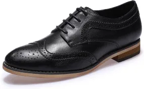 Mona flying Casual Wing Tip Oxfords Brogue for Women Ladies Handmade Lace up Leather Derby Shoes