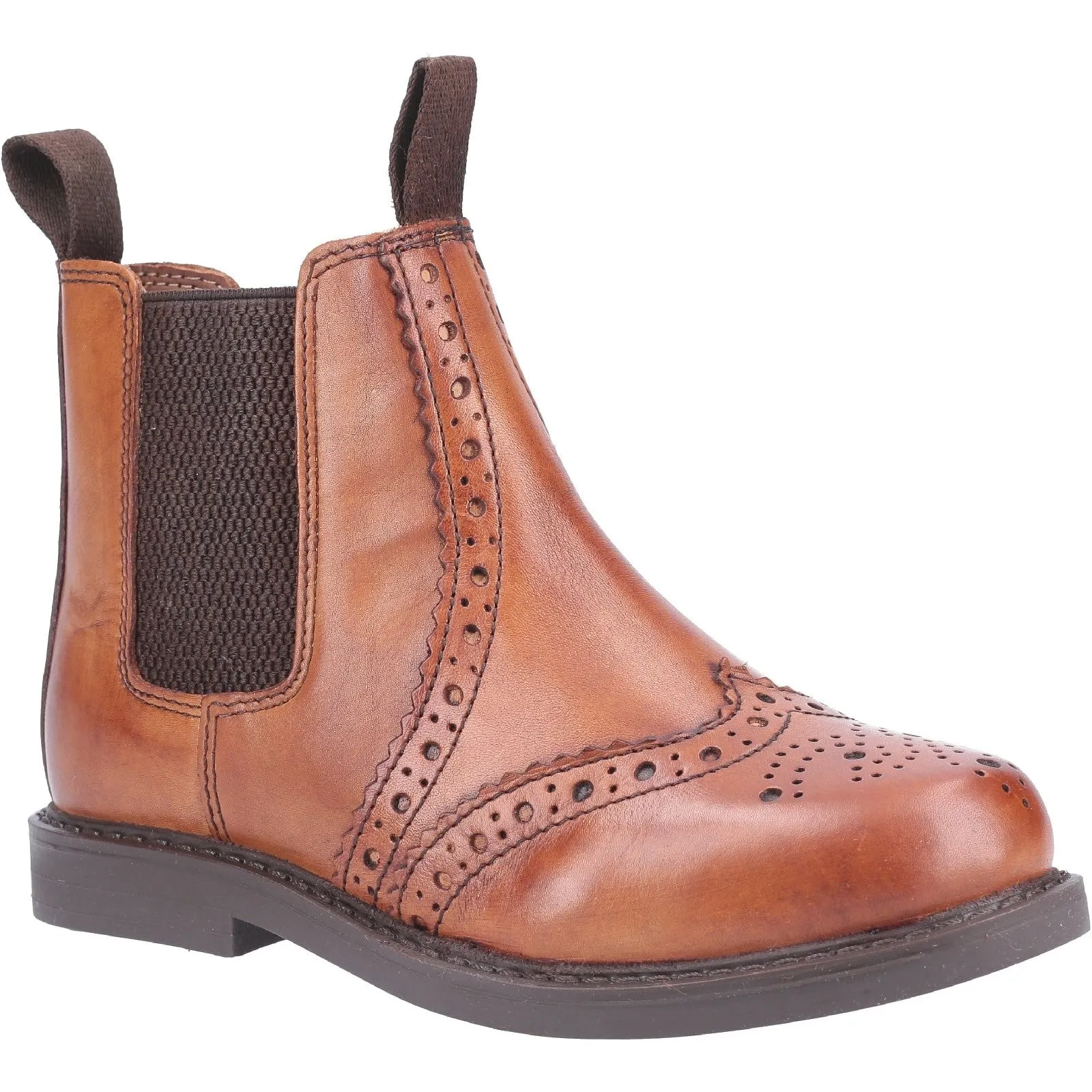 Nympsfield Kids Brogue Pull On Chelsea Boots