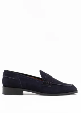 Penny loafers in navy suede