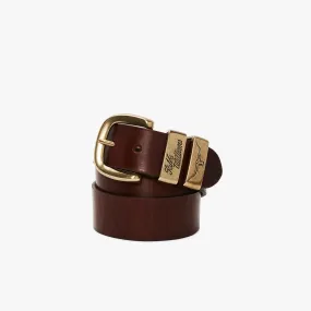 R.M.Williams - Drover Belt - Antique Brass Hardware - Mid Brown