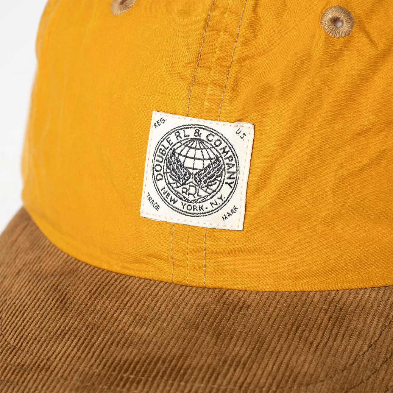 RRL by Ralph Lauren Corduroy-Bill Oilcloth Ball Cap Antique Gold