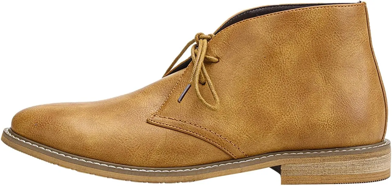 Santimon Chukka Boots Mens Casual Dress Suede Leather Prom Wedding Cowboy Boots Men's Fashion Formal Ankle Western Chelsea Boots