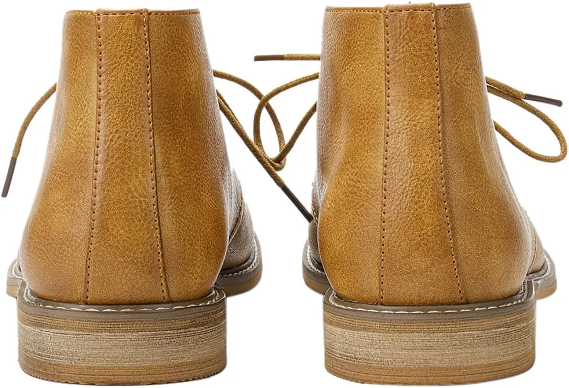 Santimon Chukka Boots Mens Casual Dress Suede Leather Prom Wedding Cowboy Boots Men's Fashion Formal Ankle Western Chelsea Boots