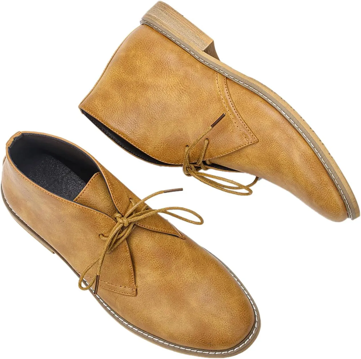 Santimon Chukka Boots Mens Casual Dress Suede Leather Prom Wedding Cowboy Boots Men's Fashion Formal Ankle Western Chelsea Boots