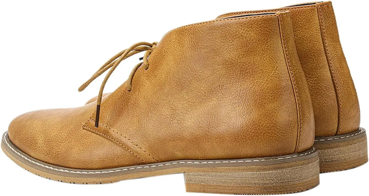 Santimon Chukka Boots Mens Casual Dress Suede Leather Prom Wedding Cowboy Boots Men's Fashion Formal Ankle Western Chelsea Boots