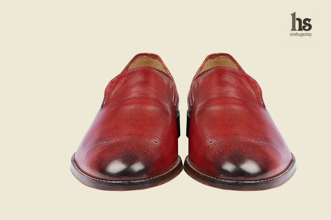 Simple Loafer with Flower Punch on the Toe