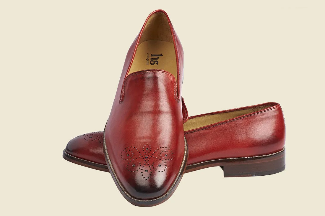 Simple Loafer with Flower Punch on the Toe